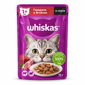 پوچ ویسکاس مدل Ragu با طعم گوشت گاو و بره در سس مخصوص گربه بالغ 75 گرم