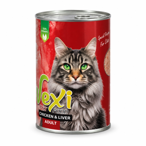 کنسرو پته وکسی با طعم مرغ و جگر مخصوص گربه بالغ 400 گرم