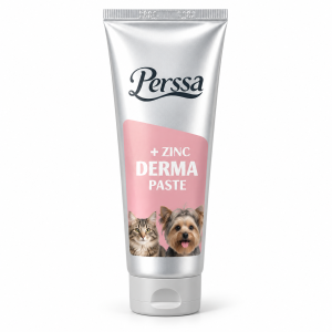 تیوب خمیر تقویت پوست و مو پرسا مدل Zinc Derma Paste مخصوص سگ و گربه ۱۰۰ گرم