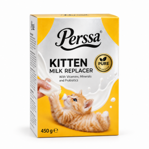 جعبه شیر خشک پرسا مدل Kitten Milk Replacer مخصوص بچه‌گربه وزن ۴۵۰ گرم