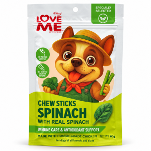 تشویقی جویدنی لاو می مدل Chew Sticks Spinach مخصوص سگ ۶۰ گرم