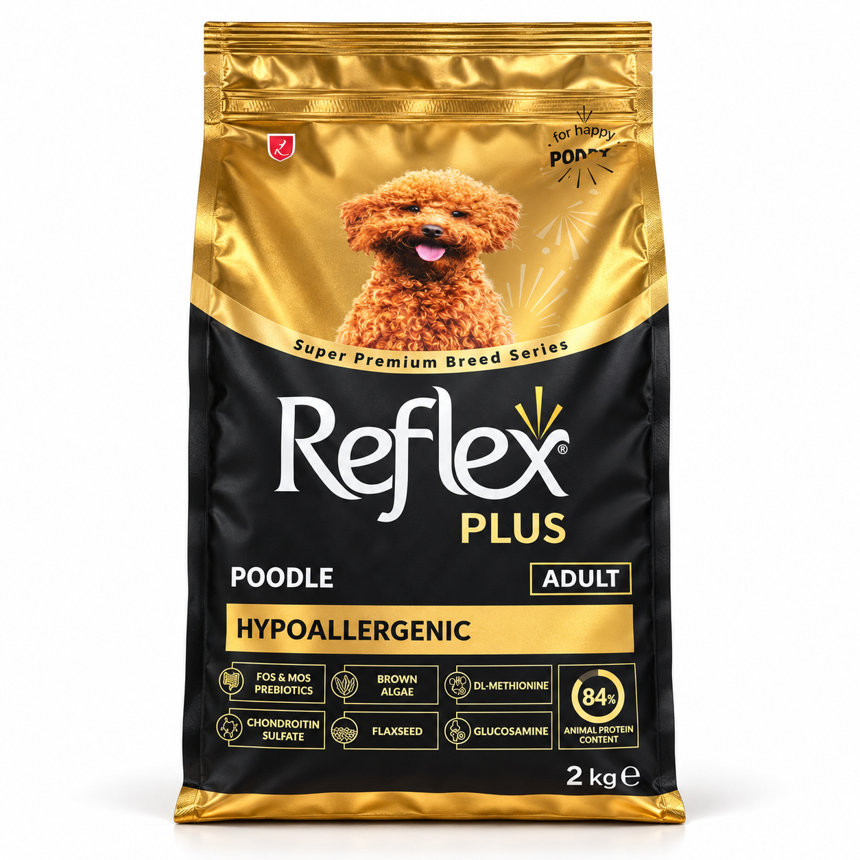غذای خشک رفلکس پلاس مدل Poodle Adult Hypoallergenic مخصوص سگ بالغ نژاد پودل ۲ کیلوگرم
